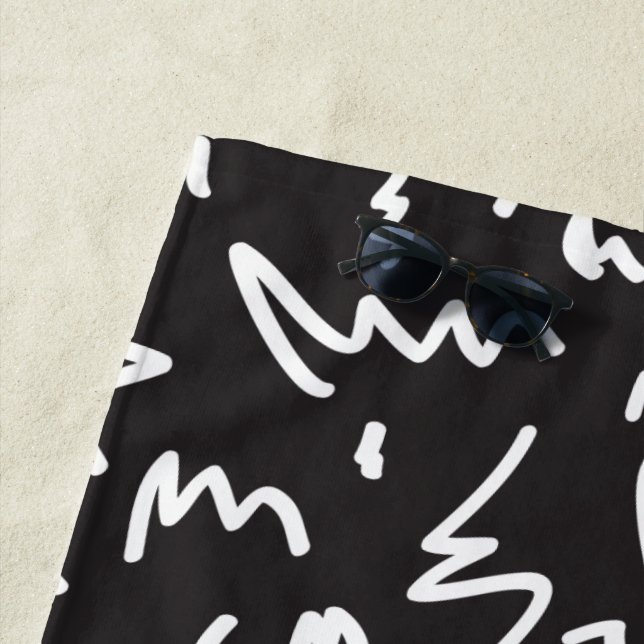 Elegantes modernes, schwarz-weißes Badetuch (Beispiel)