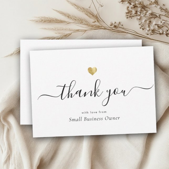 Elegantes, modernes Script Calligraphy Gold Busine Dankeskarte (Von Creator hochgeladen)