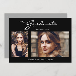 Elegantes, modernes Script einfach | 2 FOTO ABSCHL Ankündigung