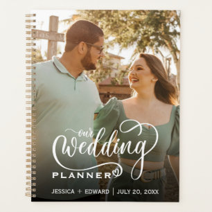 Elegantes, modernes Script-Foto Hochzeit Planer