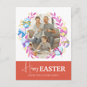 Elegantes, modernes Script Happy Oaster Foto Feiertagspostkarte
