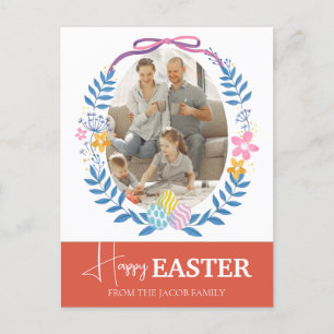 Elegantes, modernes Script Happy Oaster Foto Feiertagspostkarte