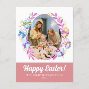 Elegantes, modernes Script Happy Oaster Foto Feiertagspostkarte