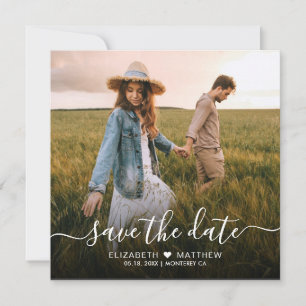 Elegantes, modernes Script Heart One Foto Wedding Save The Date