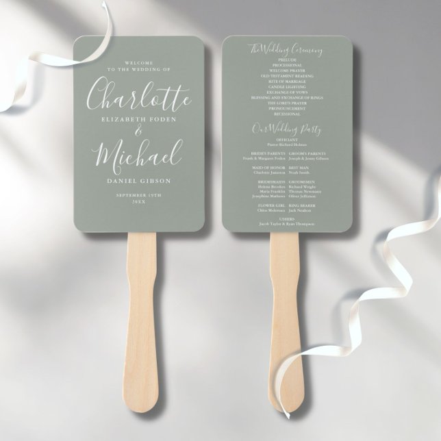Elegantes, modernes Script-Hochzeitsprogramm Fächer (Von Creator hochgeladen)