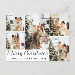 Elegantes, modernes Script Weihnachts-Foto Feiertagspostkarte
