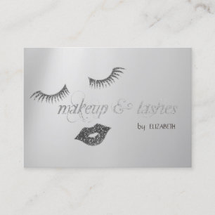 Elegantes modernes silbernes Glitter-Lippen, Wimpe Visitenkarte