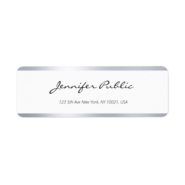 Elegantes, modernes, silberweißes, handgeschrieben (Vorne)