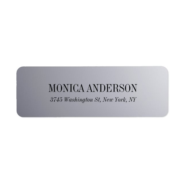 Elegantes, modernes Silver Gray Rücksendelabel (Vorne)