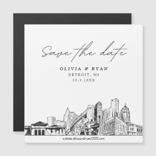 Elegantes, modernes Skript-Detroit Speichern des D Magnetkarte