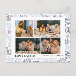 Elegantes modernes Skript Frohe Ostern Familienfot Feiertagspostkarte