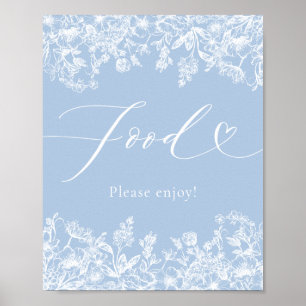Elegantes modernes staubblaues Wildblumen-Schild f Poster