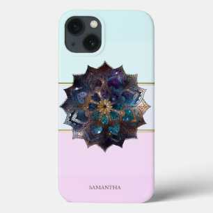 Elegantes modernes Streifen-Ombre-Mandala Case-Mate iPhone Hülle