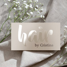 Elegantes modernes Taupe-Braun-Haarstylist-Design