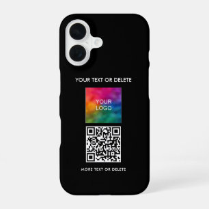 Elegantes modernes Template-Upload-Logo QR-Code hi iPhone 16 Hülle