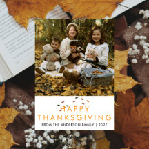 Elegantes modernes Thanksgiving-Familienfoto Herbs