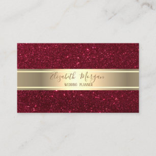 Elegantes modernes trendiges rotes Glitter-Gold-St Visitenkarte