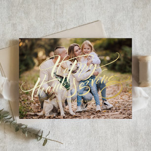 Elegantes modernes Typografie Foto Happy Thanksgiv Folien Feiertagskarte