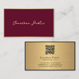 Elegantes, modernes Typografie Script Bordeaux & G Visitenkarte