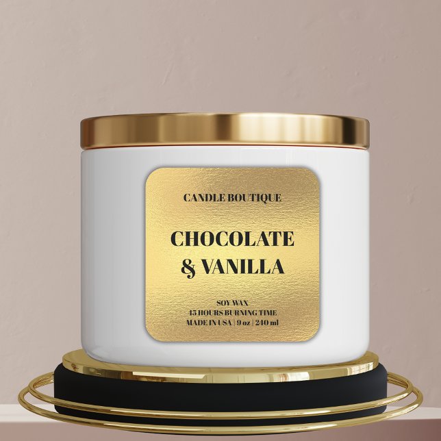 elegantes, modernes typografisches Etikett mit Gol Quadratischer Aufkleber (Von Creator hochgeladen)