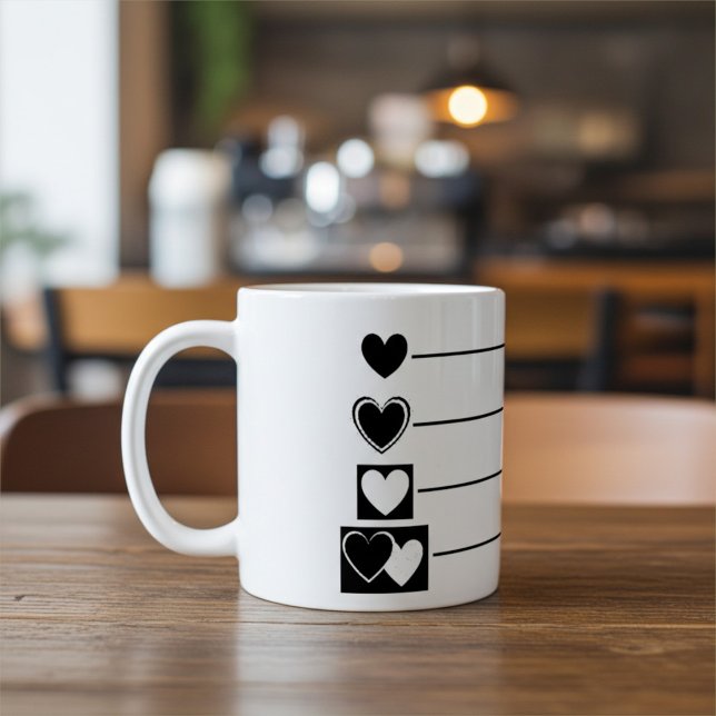 Elegantes, modernes und Niedliches Herz Kaffeetasse (Von Creator hochgeladen)
