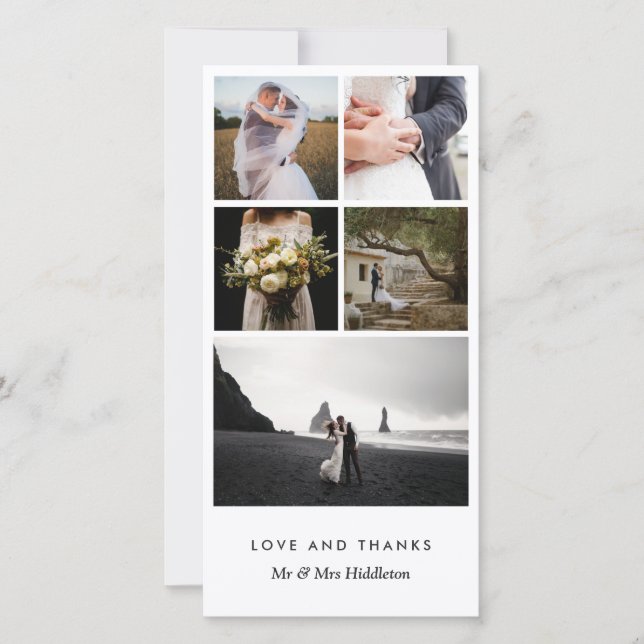 Elegantes, modernes Verheiratetes Paar Vielen Dank Dankeskarte (Vorderseite)