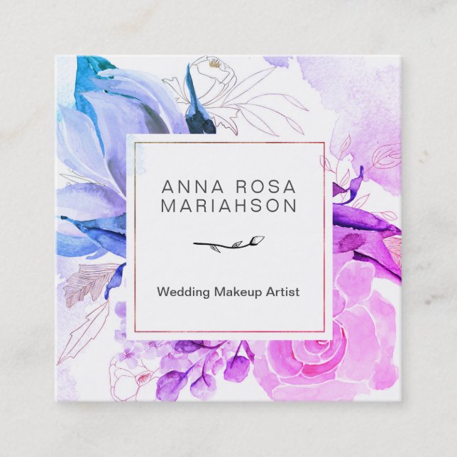 *~* elegantes modernes vibrierendes mit quadratische visitenkarte (Vorderseite)