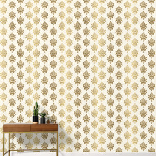 Elegantes modernes Vintages Ombre Golden Cream Dam Tapete