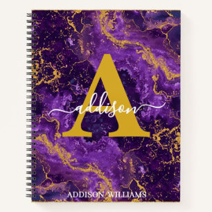 Elegantes modernes violettes goldenes Glitter-Acha Notizbuch