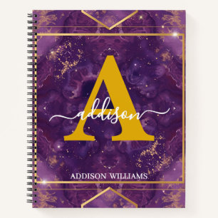 Elegantes modernes violettes goldenes Glitter-Acha Notizbuch