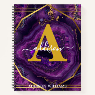 Elegantes modernes violettes goldenes Glitter-Acha Notizbuch