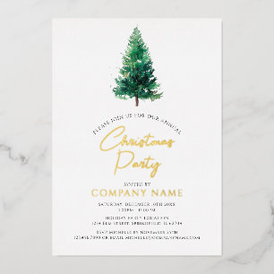 Elegantes modernes Weihnachtsbaum Corporate Party Folieneinladung