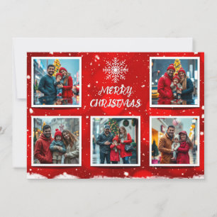 Elegantes modernes Weihnachtsfamilien-Fotodesign Karte