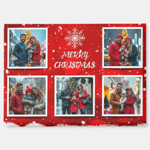 Elegantes modernes Weihnachtsfamilienfoto-Design Magnet