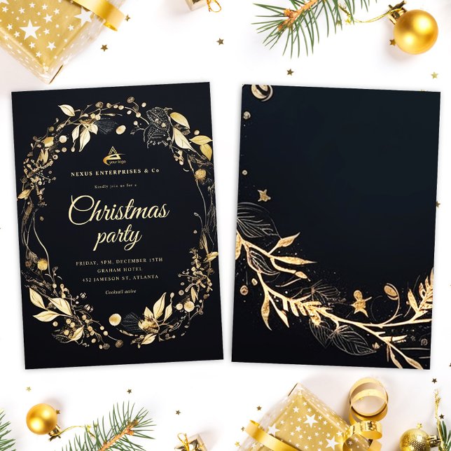 Elegantes, modernes Weihnachtsfest im Unternehmen Einladung (Elegant Modern Corporate Christmas Party Invitation)