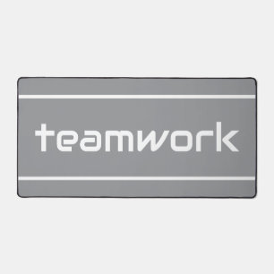Elegantes Modernes Weiß TEAMWORK Streifen auf Hell Schreibtischunterlage