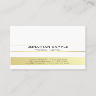 Elegantes, modernes Weiß- und Goldmatte Beruflich Visitenkarte