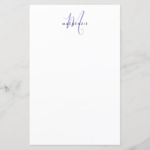 Elegantes modernes weißes Lavendel-Script-Monogram
