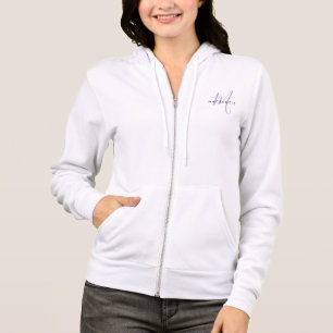Elegantes modernes weißes Lavendel-Script-Monogram Hoodie