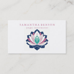 Elegantes modernes weißes Lotusblumen-Logo Yoga Visitenkarte