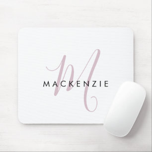 Elegantes modernes weißes, rosafarbenes Schriftmon Mousepad