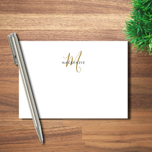 Elegantes modernes weißgoldenes Schriftmonogramm Post-it Klebezettel