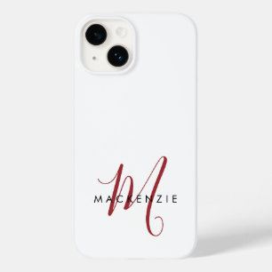 Elegantes, modernes White Script Monogram Case-Mate iPhone 14 Hülle