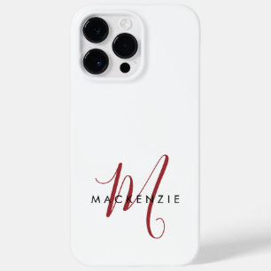 Elegantes, modernes White Script Monogram Case-Mate iPhone 14 Pro Max Hülle