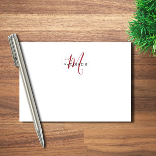 Elegantes, modernes White Script Monogram Post-it Klebezettel
