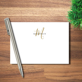 Elegantes, modernes White-Script-Monogramm Post-it Klebezettel
