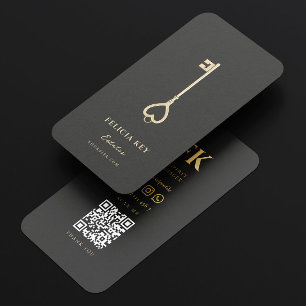 Elegantes Mongram für Moderne Immobilienagentur Re Visitenkarte