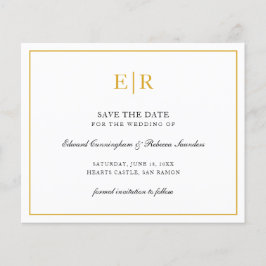 Elegantes Mongram Gold-Hochzeitgeld speichert das 