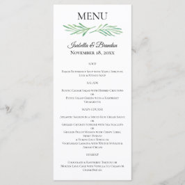 Elegantes Mongram Greenerity Wedding Menu Menükarte