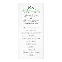 Elegantes Mongram Greenerity Wedding Program 2